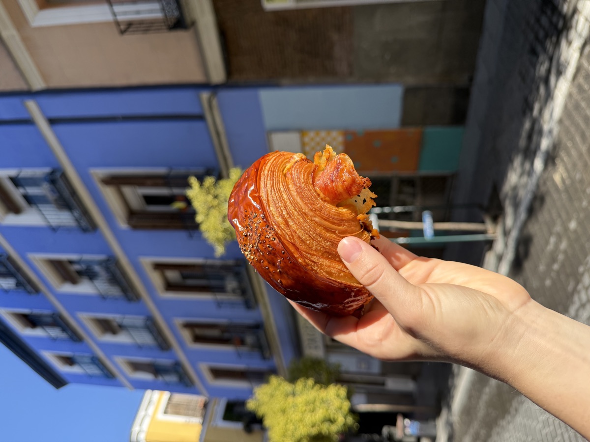 Jamón y Queso — ham and cheese croissant at Santo Bakehouse Madrid